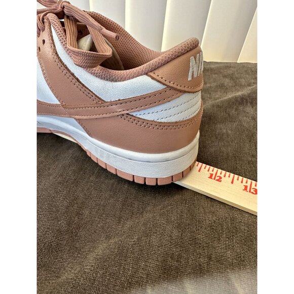 Nike Dunk Low Womens Sneakers Size 10 White & Pink Leather - Picture 7 of 8
